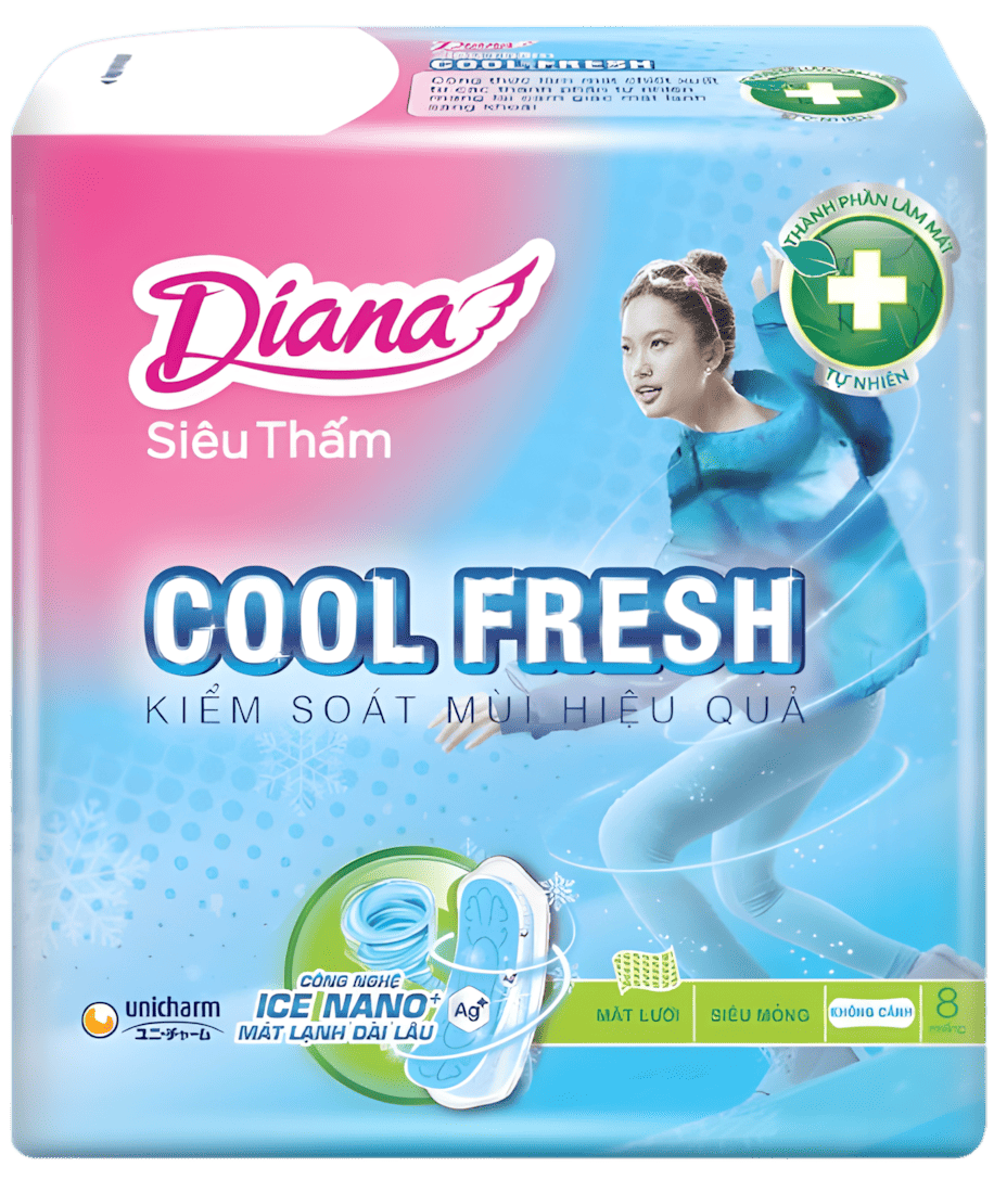 Diana Si&ecirc;u Thấm Cool Fresh Si&ecirc;u Mỏng (Kh&ocirc;ng C&aacute;nh)